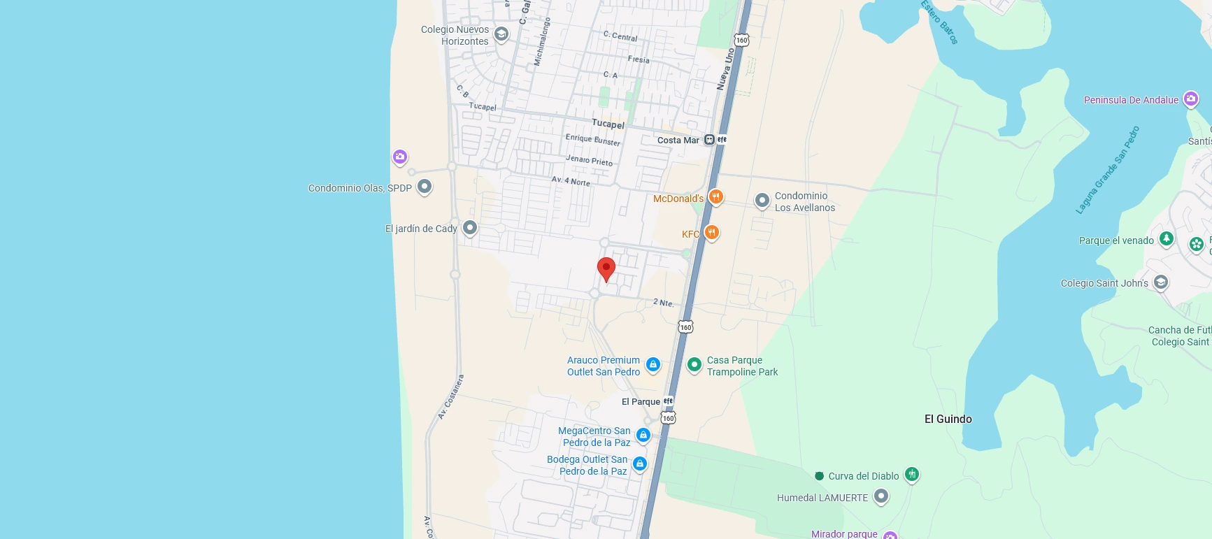 Mapa de ubicación de INDNOVA en San Pedro de la Paz